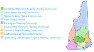 Map of New Hampshire's regional planning commissions boundaries